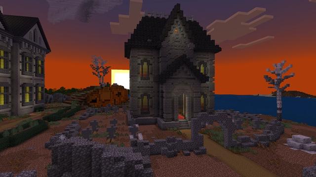 Screenshot of the Minecraft Bedrock Marketplace product Haunted House created by Rainbow Theory.