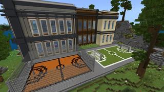 Screenshot of the Minecraft Bedrock Marketplace product Island Hacker Mansion created by Rainbow Theory.