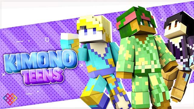 Thumbnail of the Minecraft Bedrock Marketplace product Kimono Teens created by Rainbow Theory.