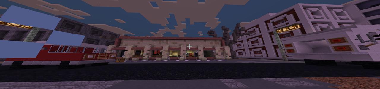 Panorama of the Minecraft Bedrock Marketplace product Larry's Pizzeria created by Rainbow Theory.