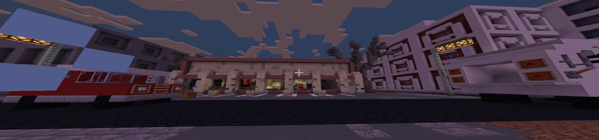 Panorama of the Minecraft Bedrock Marketplace product Larry's Pizzeria created by Rainbow Theory.