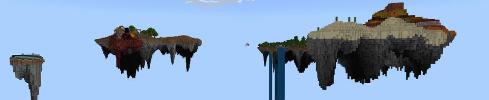 Panorama of the Minecraft Bedrock Marketplace product Luckyblock Oneblock created by Rainbow Theory.