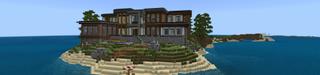 Panorama of the Minecraft Bedrock Marketplace product Mansion Party created by Rainbow Theory.