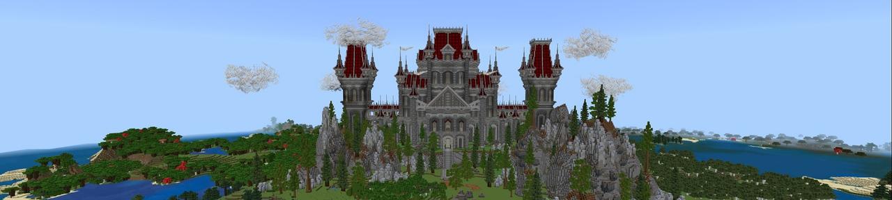 Panorama of the Minecraft Bedrock Marketplace product Medieval Castle created by Rainbow Theory.