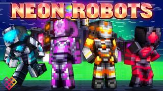 Thumbnail of the Minecraft Bedrock Marketplace product Neon Robots created by Rainbow Theory.