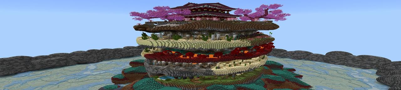 Panorama of the Minecraft Bedrock Marketplace product Ninja Parkour created by Rainbow Theory.