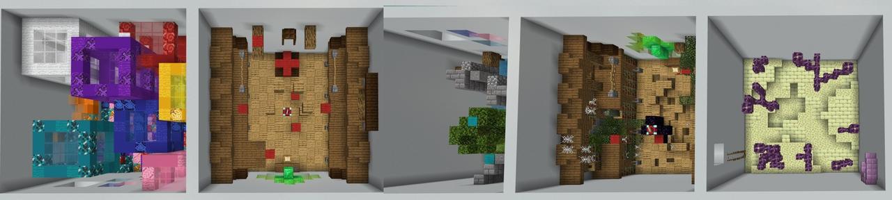 Panorama of the Minecraft Bedrock Marketplace product Parkour Grind created by Rainbow Theory.