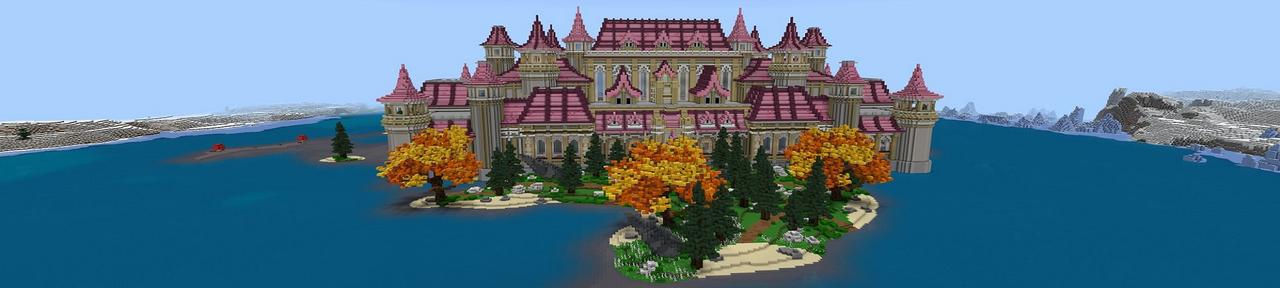 Panorama of the Minecraft Bedrock Marketplace product Princess Castle created by Rainbow Theory.