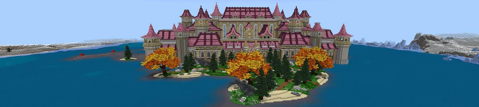 Panorama of the Minecraft Bedrock Marketplace product Princess Castle created by Rainbow Theory.