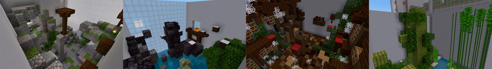 Panorama of the Minecraft Bedrock Marketplace product Pyramid Parkour created by Rainbow Theory.