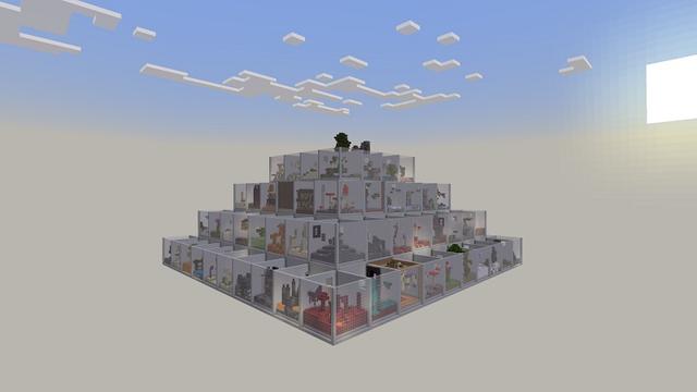 Screenshot of the Minecraft Bedrock Marketplace product Pyramid Parkour created by Rainbow Theory.