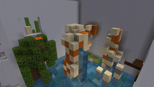 Screenshot of the Minecraft Bedrock Marketplace product Pyramid Parkour created by Rainbow Theory.