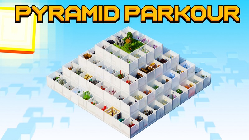 Thumbnail of the Minecraft Bedrock Marketplace product Pyramiden-Parkour created by Rainbow Theory.