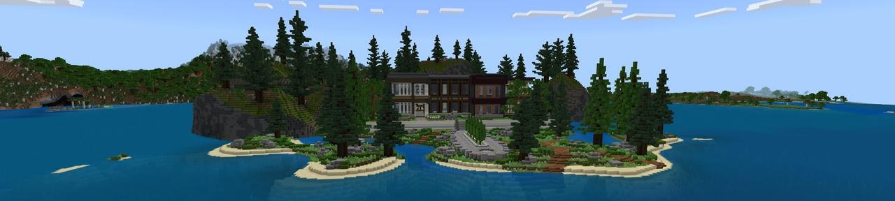 Panorama of the Minecraft Bedrock Marketplace product Royal Mansion created by Rainbow Theory.