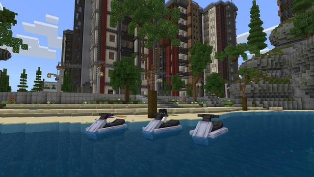 Screenshot of the Minecraft Bedrock Marketplace product Seaville created by Rainbow Theory.