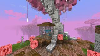 Screenshot of the Minecraft Bedrock Marketplace product Skyblock Sakura created by Rainbow Theory.