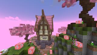 Screenshot of the Minecraft Bedrock Marketplace product Skyblock Sakura created by Rainbow Theory.