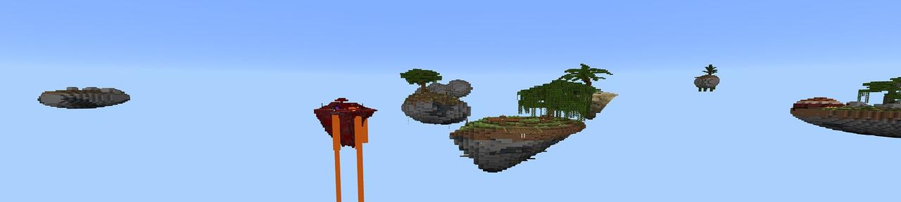 Panorama of the Minecraft Bedrock Marketplace product Skyblock Trades created by Rainbow Theory.