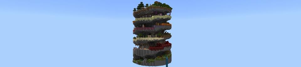 Panorama of the Minecraft Bedrock Marketplace product Spiral Parkour created by Rainbow Theory.