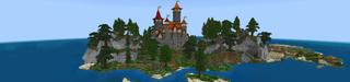 Panorama of the Minecraft Bedrock Marketplace product Treasure Castle created by Rainbow Theory.