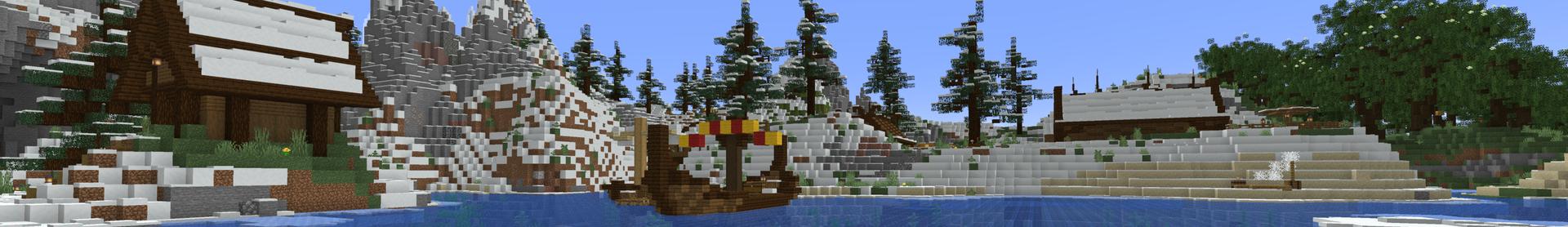 Panorama of the Minecraft Bedrock Marketplace product Adventure in Viking Village created by RareLoot.