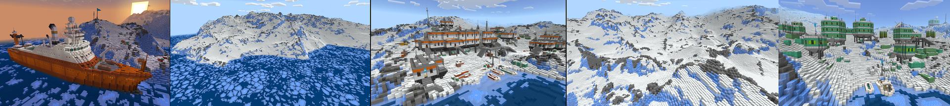 Panorama of the Minecraft Bedrock Marketplace product Antarctica+ created by RareLoot.