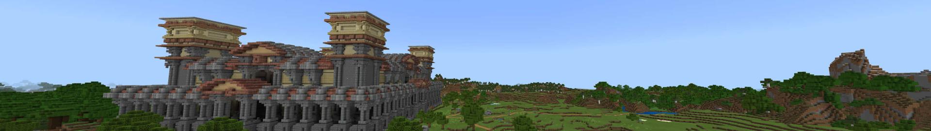 Panorama of the Minecraft Bedrock Marketplace product Arena Resort created by RareLoot.