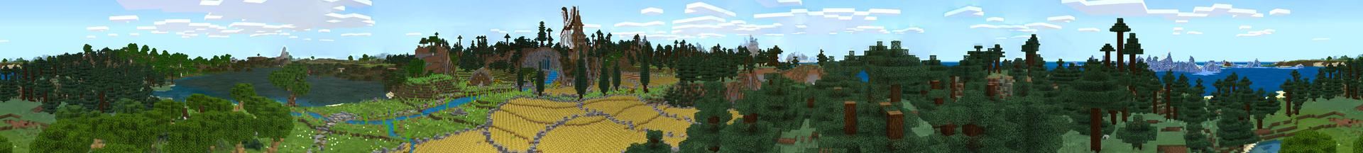 Panorama of the Minecraft Bedrock Marketplace product Around the Windmill created by RareLoot.