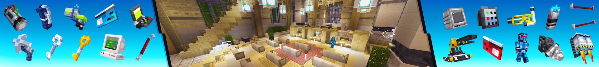 Panorama of the Minecraft Bedrock Marketplace product Bank Heist created by RareLoot.