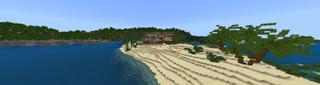 Panorama of the Minecraft Bedrock Marketplace product Beach Mansion created by RareLoot.