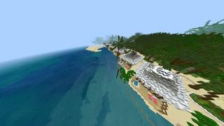 Screenshot of the Minecraft Bedrock Marketplace product Beach Resort created by RareLoot.