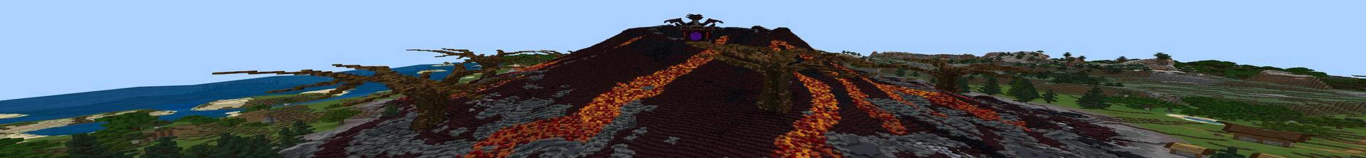 Panorama of the Minecraft Bedrock Marketplace product Blazing Volcano created by RareLoot.
