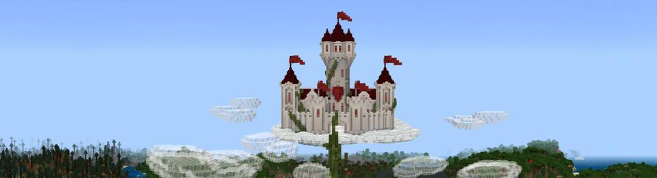 Panorama of the Minecraft Bedrock Marketplace product Castle in the Sky created by RareLoot.