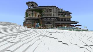 Screenshot of the Minecraft Bedrock Marketplace product Cliffside Mansion created by RareLoot.