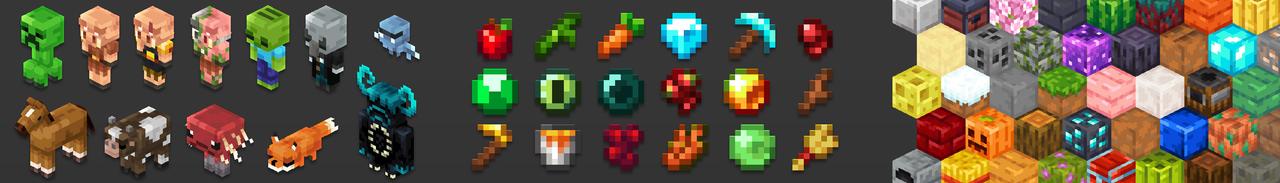 Panorama of the Minecraft Bedrock Marketplace product Crimsoft Texture Pack created by RareLoot.