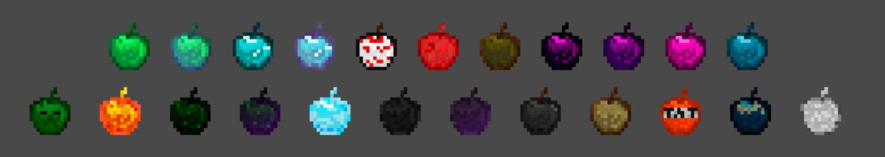 Panorama of the Minecraft Bedrock Marketplace product Custom Apples+ created by RareLoot.