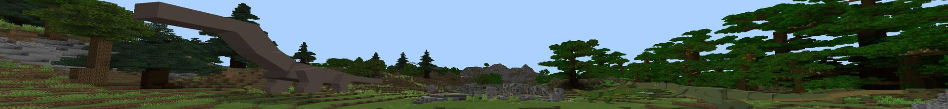 Panorama of the Minecraft Bedrock Marketplace product Dinosaur Park created by RareLoot.