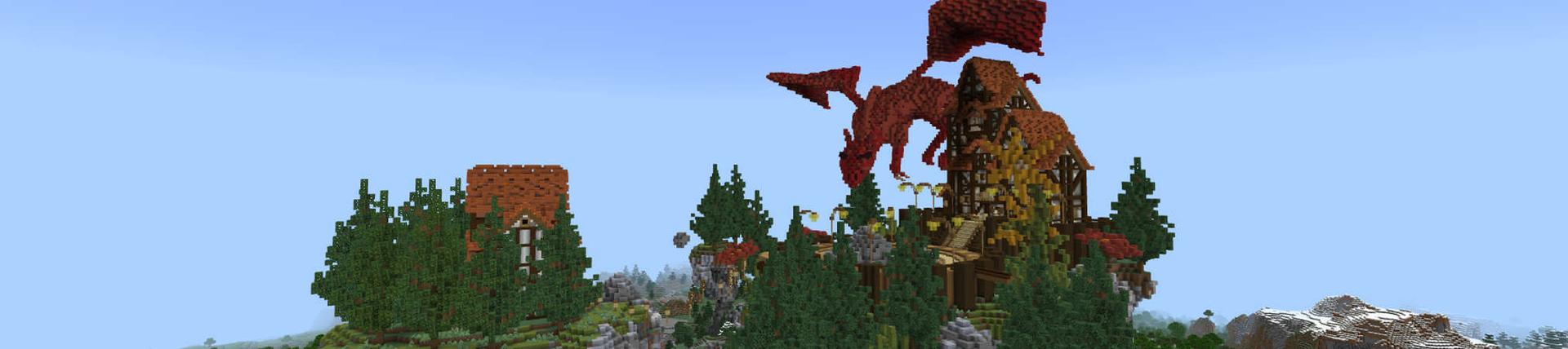 Panorama of the Minecraft Bedrock Marketplace product Dragon Island created by RareLoot.
