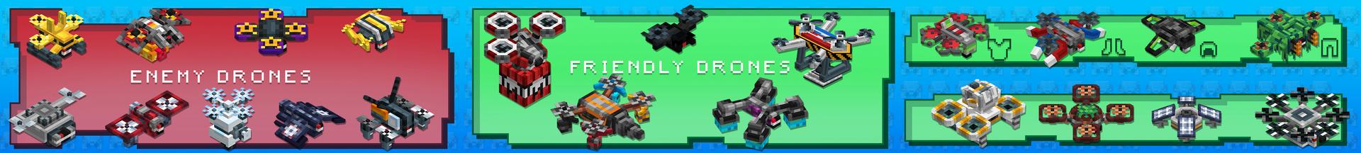 Panorama of the Minecraft Bedrock Marketplace product Drones Invasion created by RareLoot.