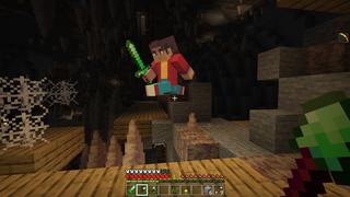 Screenshot of the Minecraft Bedrock Marketplace product Emerald Weapons created by RareLoot.