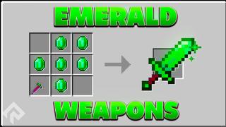 Thumbnail of the Minecraft Bedrock Marketplace product Emerald Weapons created by RareLoot.