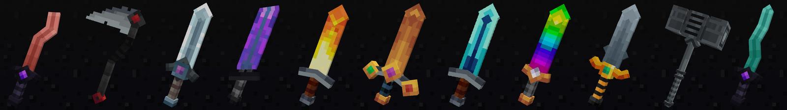 Panorama of the Minecraft Bedrock Marketplace product Extreme Weapons created by RareLoot.
