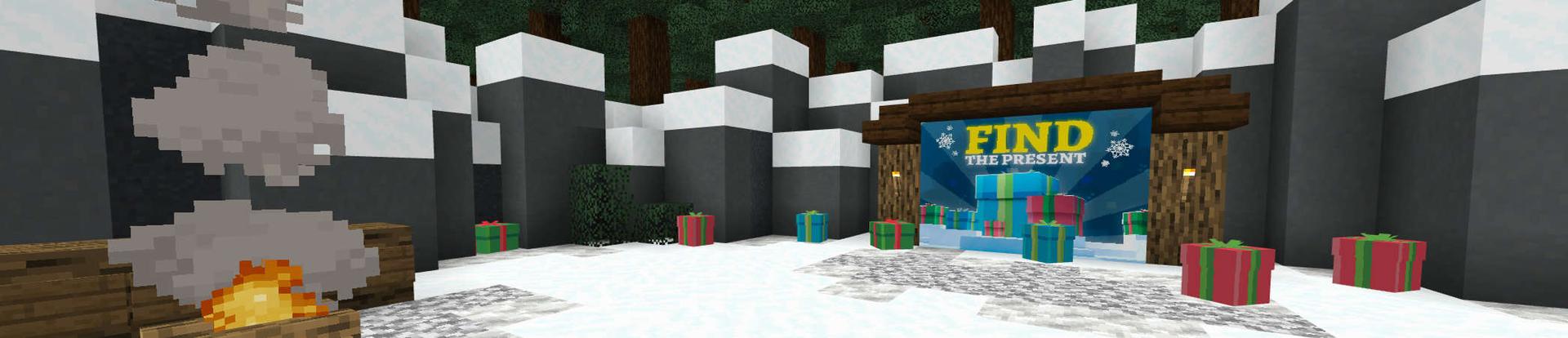 Panorama of the Minecraft Bedrock Marketplace product Find the Present created by RareLoot.