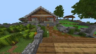 Screenshot of the Minecraft Bedrock Marketplace product Floating Farmers created by RareLoot.