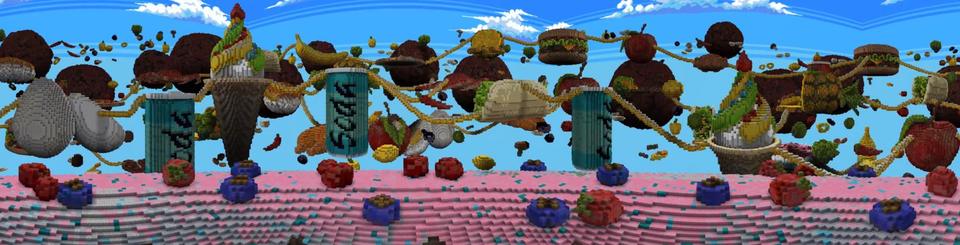 Panorama of the Minecraft Bedrock Marketplace product Food Skyblock created by RareLoot.