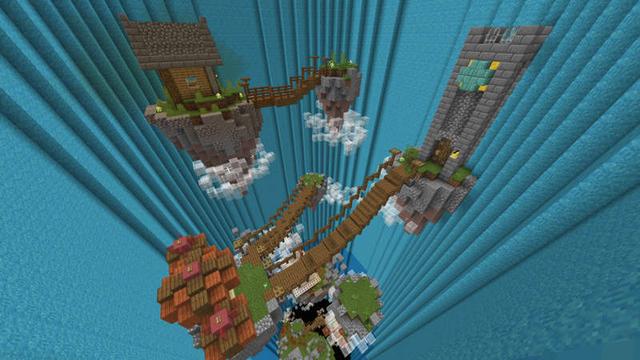 Screenshot of the Minecraft Bedrock Marketplace product Free Falling: Infinite Dropper created by RareLoot.