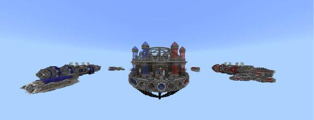Panorama of the Minecraft Bedrock Marketplace product Galaxy Bedwars created by RareLoot.
