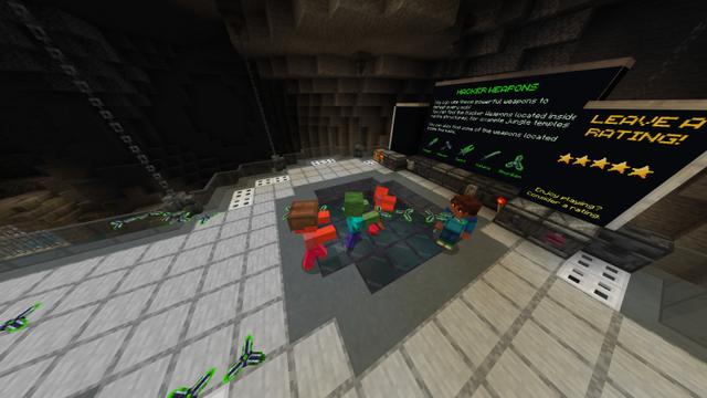 Screenshot of the Minecraft Bedrock Marketplace product Hacker Weapons created by RareLoot.