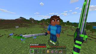 Screenshot of the Minecraft Bedrock Marketplace product Hacker Weapons created by RareLoot.