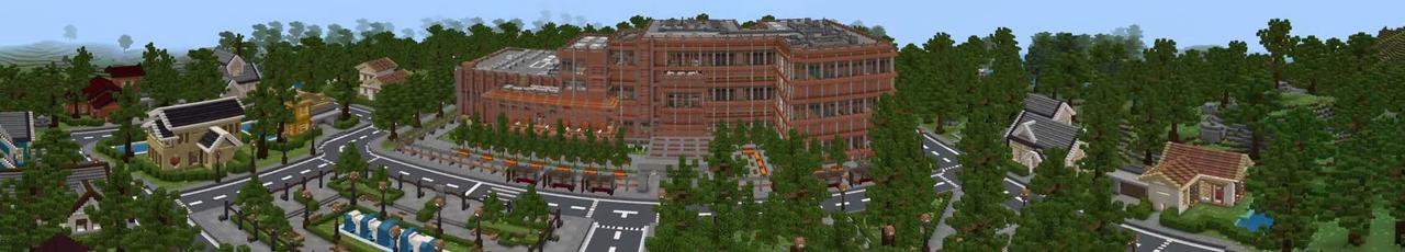 Panorama of the Minecraft Bedrock Marketplace product High School Roleplay created by RareLoot.